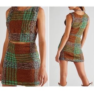 Free People Scarlett Smocked Mini Dress Stretch Fitted bodycon xs cut out
